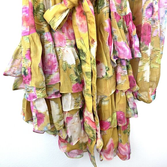 NWT ROCOCO SAND Avar Belted One Shoulder Dress in Ochre Women’s Size XS - Picture 8 of 16